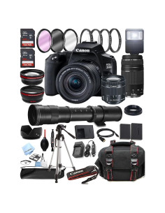 Cámara Canon EOS 250D + Lentes 18-55mm, 75-300mm, 420-800mm