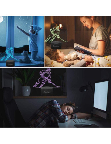 Lámpara 3D Hockey sobre Hielo KOLITEE 16 Colores LED