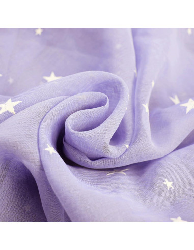 Cortinas Transparentes Eimilaly 160 cm con Estrellas Brillantes