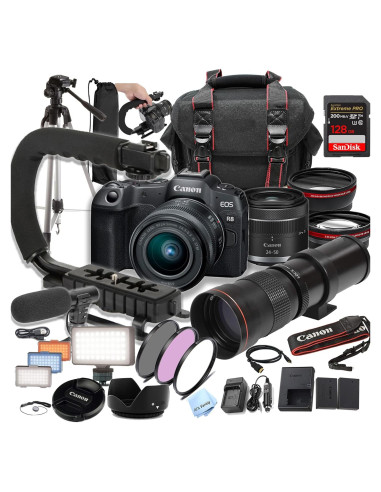 Cámara Sin Espejo Canon EOS R8 + Lentes 24-50mm y 420-800mm