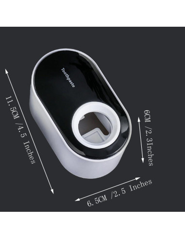 Dispensador de Pasta de Dientes Automático SLZBCY Negro 11.5x6.5cm