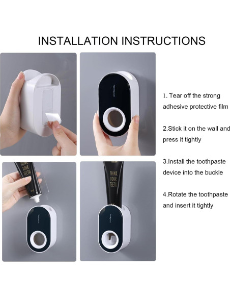 Dispensador de Pasta de Dientes Automático SLZBCY Negro 11.5x6.5cm