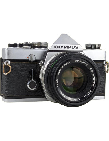Cámara SLR Olympus OM-1 35mm con lente 50mm f/1.8 Renovada