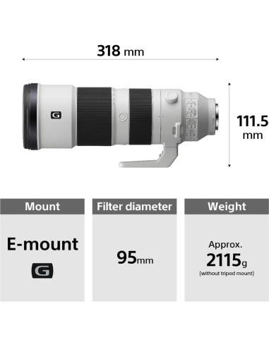 Lente Sony SEL200600G Zoom Super Telefoto 200-600mm 2.10kg