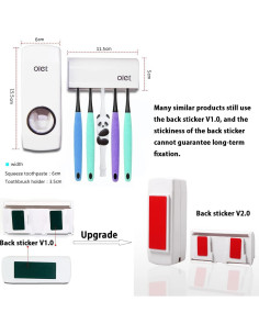 Dispensador Automático de Pasta de Dientes TOWOMO Blanco con Soporte 2