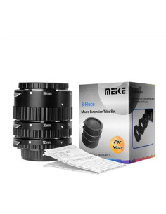 Juego de tubos de extensión macro Meike MK-N-AF-A para Nikon 12mm 20mm 36mm 2