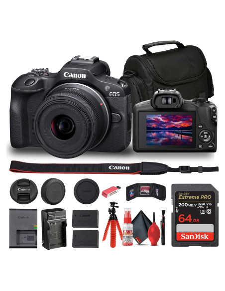 Cámara Sin Espejo Canon EOS R100 + Lente 18-45mm + Accesorios