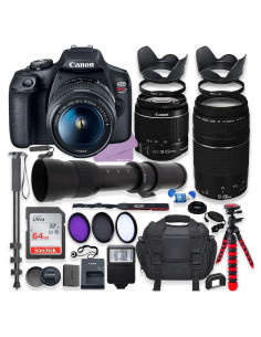 Cámara DSLR Canon EOS Rebel T7 24.1MP + Lentes 18-55mm y 75-300mm