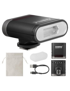 Flash Mini Ambitful AF100 - Recargable, GN12, 8 Niveles