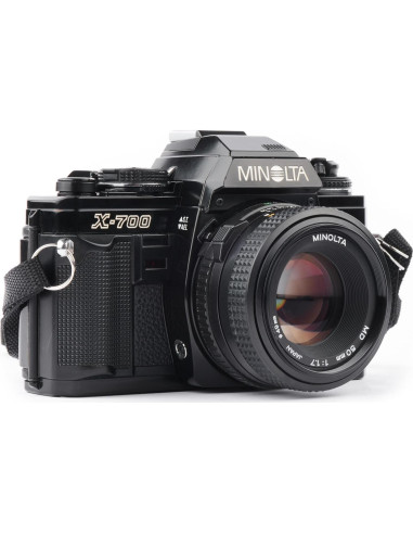 Cámara SLR Minolta X-700 35mm con lente MD 50mm f/2 (Renovada)