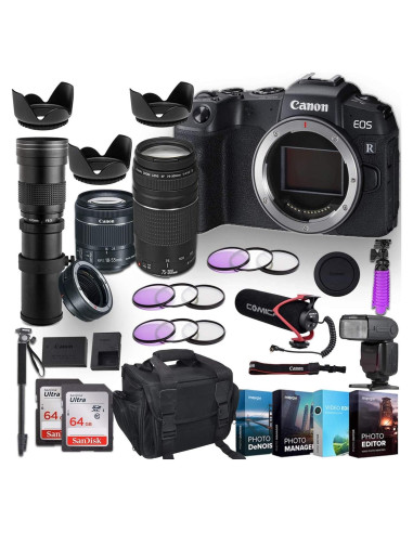 Cámara Digital Sin Espejo Canon EOS RP + 3 Lentes y Accesorios