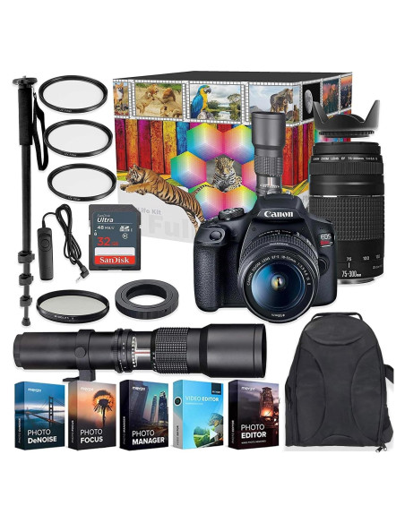 Cámara DSLR Canon EOS Rebel T7 con 3 Lentes y Wi-Fi