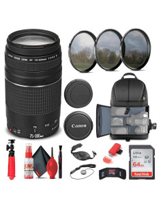 Lente Canon EF 75-300mm f/4-5.6 III + Kit Completo