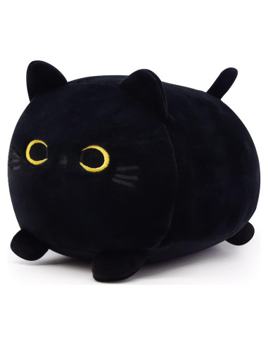 Almohada de Peluche Gato Negro Kawaii LSYDCARM 20x12cm
