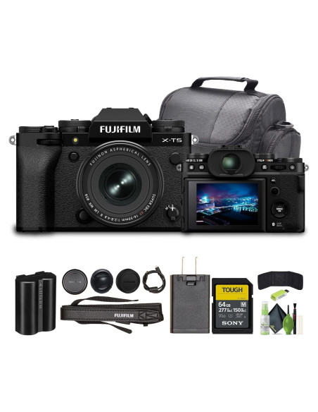 Cámara Fujifilm X-T5 Mirrorless 40MP con Lente 16-50mm y Accesorios