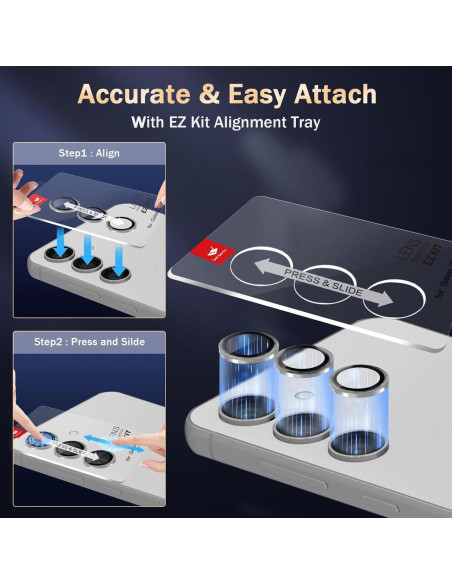 Protector de Lente de Cámara BERSEM para Samsung Galaxy S24/S23 - Vidrio Templado 9H