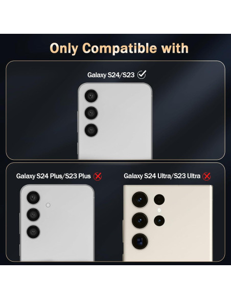 Protector de Lente de Cámara BERSEM para Samsung Galaxy S24/S23 - Vidrio Templado 9H