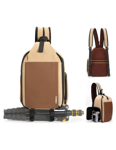 Bolsa de cámara Cwatcun 2 en 1 impermeable caqui DSLR