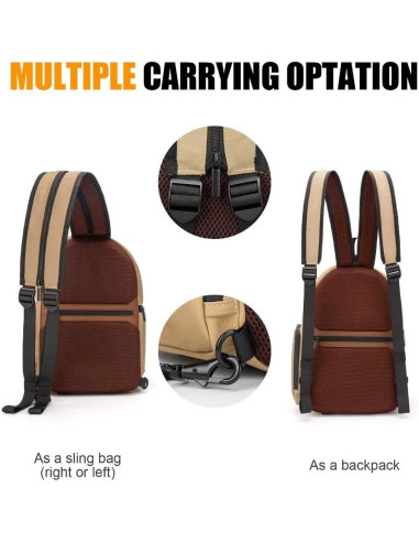 Bolsa de cámara Cwatcun 2 en 1 impermeable caqui DSLR