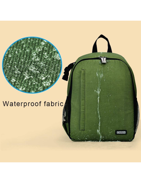 Mochila CADeN Profesional para Cámara DSLR/SLR Verde Impermeable