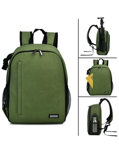 Mochila CADeN Profesional para Cámara DSLR/SLR Verde Impermeable