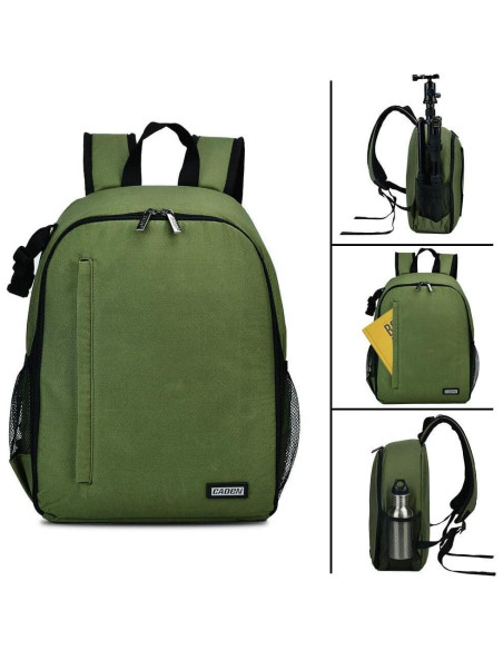 Mochila CADeN Profesional para Cámara DSLR/SLR Verde Impermeable