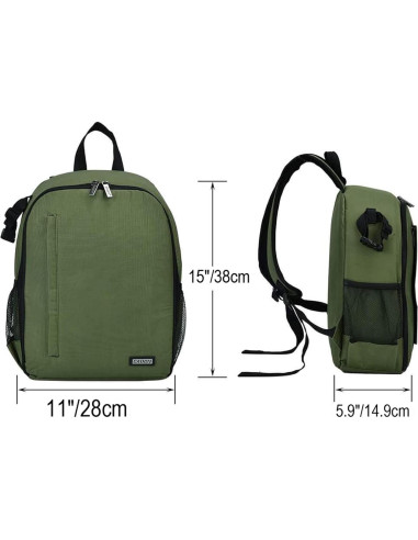 Mochila CADeN Profesional para Cámara DSLR/SLR Verde Impermeable
