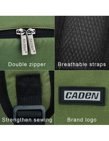 Mochila CADeN Profesional para Cámara DSLR/SLR Verde Impermeable