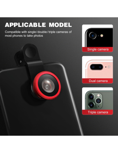 Kit de Lentes para Cámara de Teléfono Hemobllo 3 en 1