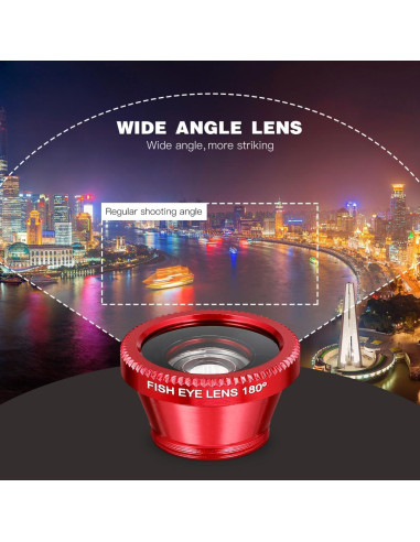 Kit de Lentes para Cámara de Teléfono Hemobllo 3 en 1