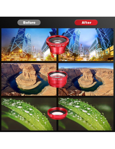 Kit de Lentes para Cámara de Teléfono Hemobllo 3 en 1