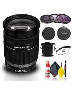 Lente Canon EF-S 18-200mm f/3.5-5.6 IS + Kit de Filtros y Accesorios