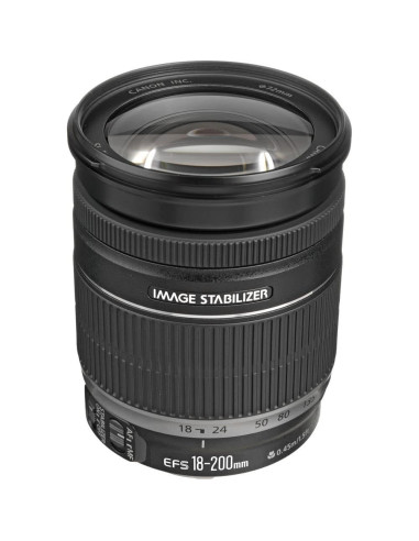 Lente Canon EF-S 18-200mm f/3.5-5.6 IS + Kit de Filtros y Accesorios
