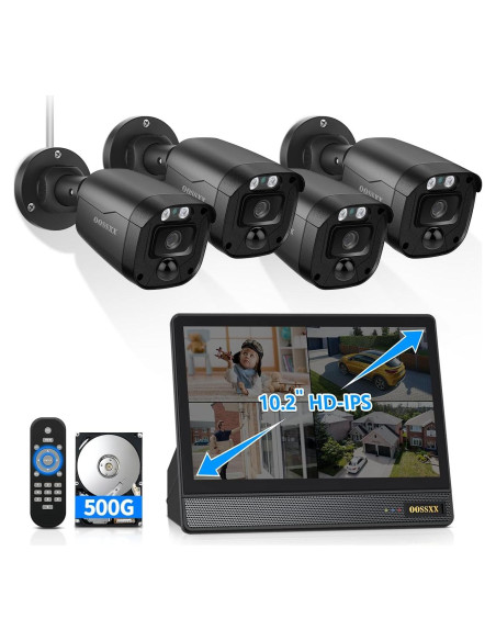 Sistema de Cámara de Seguridad OOSSXX 5MP Full HD IP67