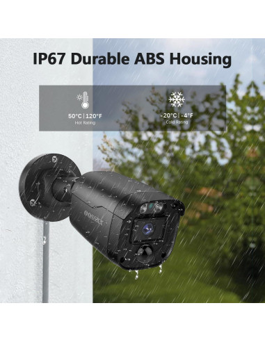 Sistema de Cámara de Seguridad OOSSXX 5MP Full HD IP67