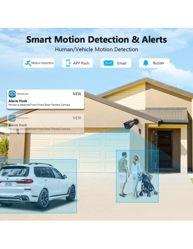 Sistema de Cámara de Seguridad OOSSXX 5MP Full HD IP67