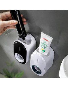 Soporte de Cepillo de Dientes VHIEDN Montado en Pared 3 en 1 Negro 2