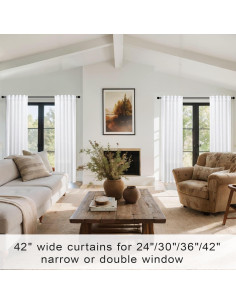 Cortinas KOUFALL 107x229 cm Blancas Semitransparentes 2