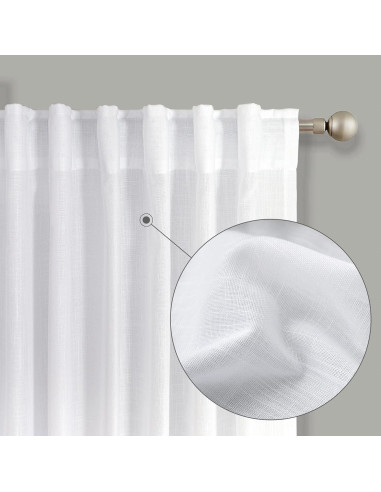 Cortinas KOUFALL 107x229 cm Blancas Semitransparentes