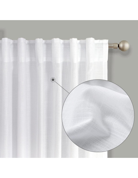Cortinas KOUFALL 107x229 cm Blancas Semitransparentes