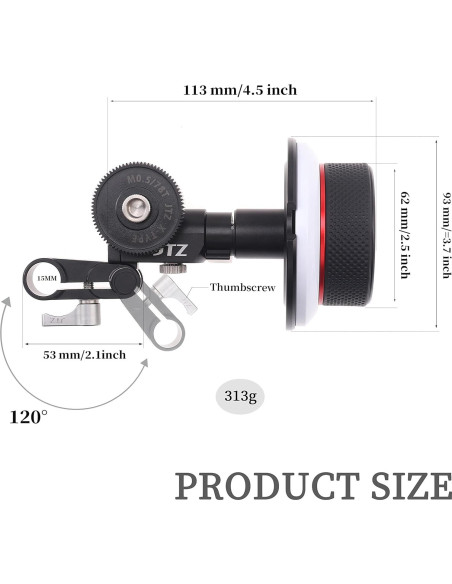 Seguidor de Enfoque JTZ DP30 Pro 15mm para Cámaras DSLR