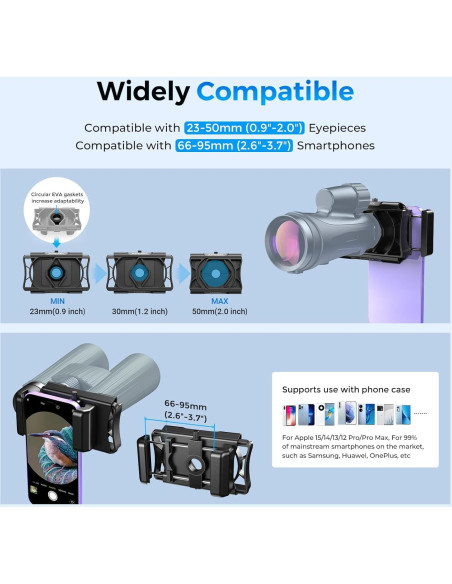 Adaptador de Teléfono para Telescopio Evil Eye 360 Rotatable