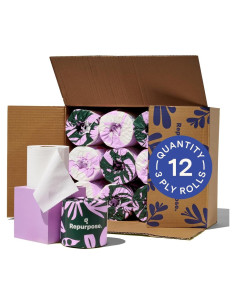 Papel Higiénico 100% Bambú Repurpose 3 Capas 12 Rollos