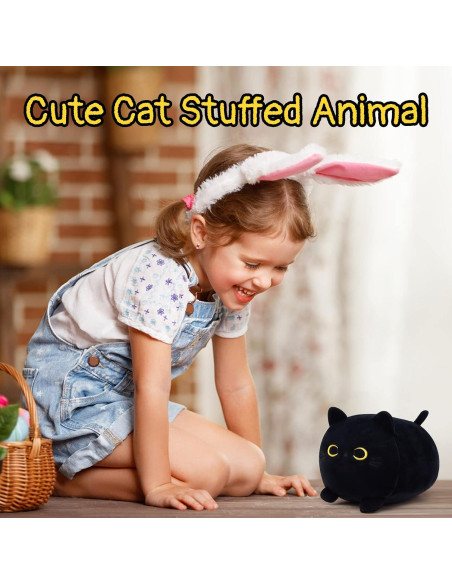 Almohada de Peluche Gato Negro Kawaii LSYDCARM 20x12cm Almohada de Peluche Gato Negro Kawaii LSYDCARM 20x12cm