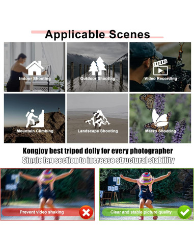 Dolly de Trípode Kingjoy VX-600 con Ruedas de Goma 5.08 cm