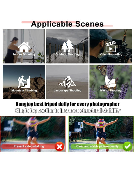 Dolly de Trípode Kingjoy VX-600 con Ruedas de Goma 5.08 cm