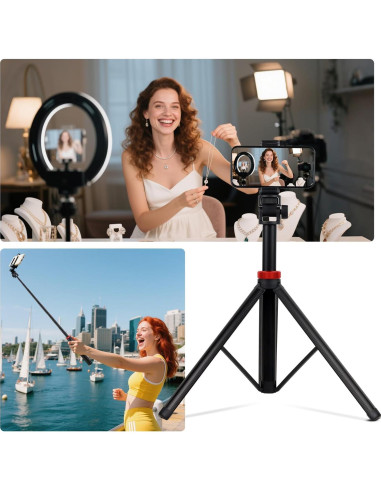 Trípode de Aluminio YSKE 205 cm Ajustable para Cámara y Luz