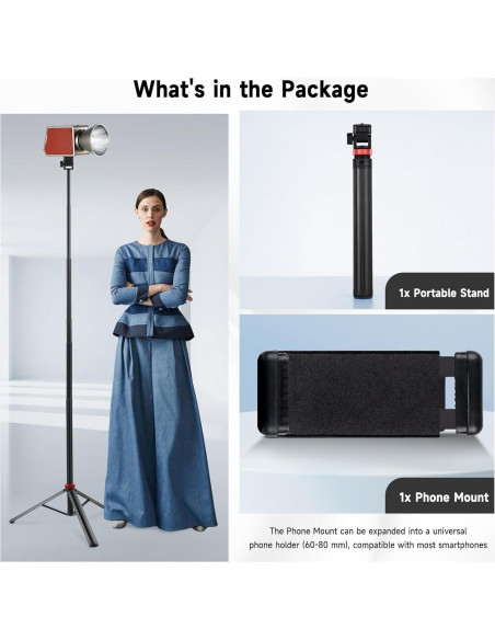 Trípode de Aluminio YSKE 205 cm Ajustable para Cámara y Luz