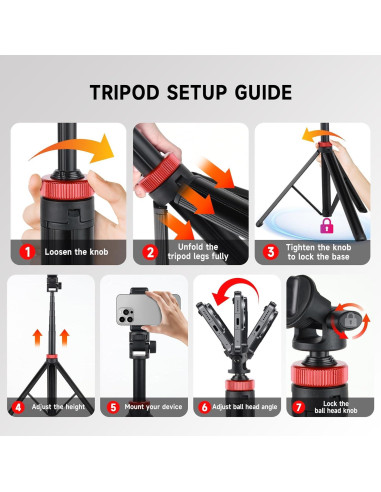 Trípode de Aluminio YSKE 205 cm Ajustable para Cámara y Luz