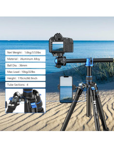 Trípode WEYLLAN TP6 2 en 1 Aluminio 170cm con Monopod 2